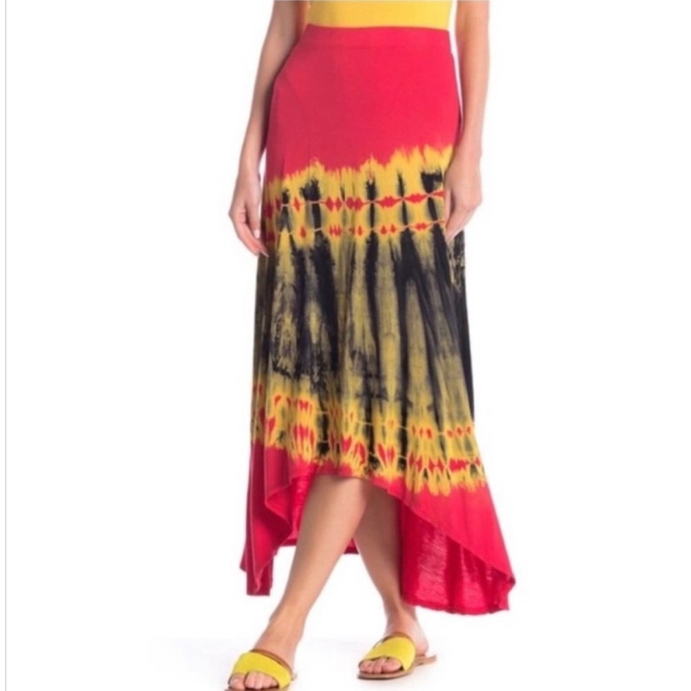 GO COUTURE Tie Dye, High-Low Maxi Skirt NWOT! Size M, light and flowy!